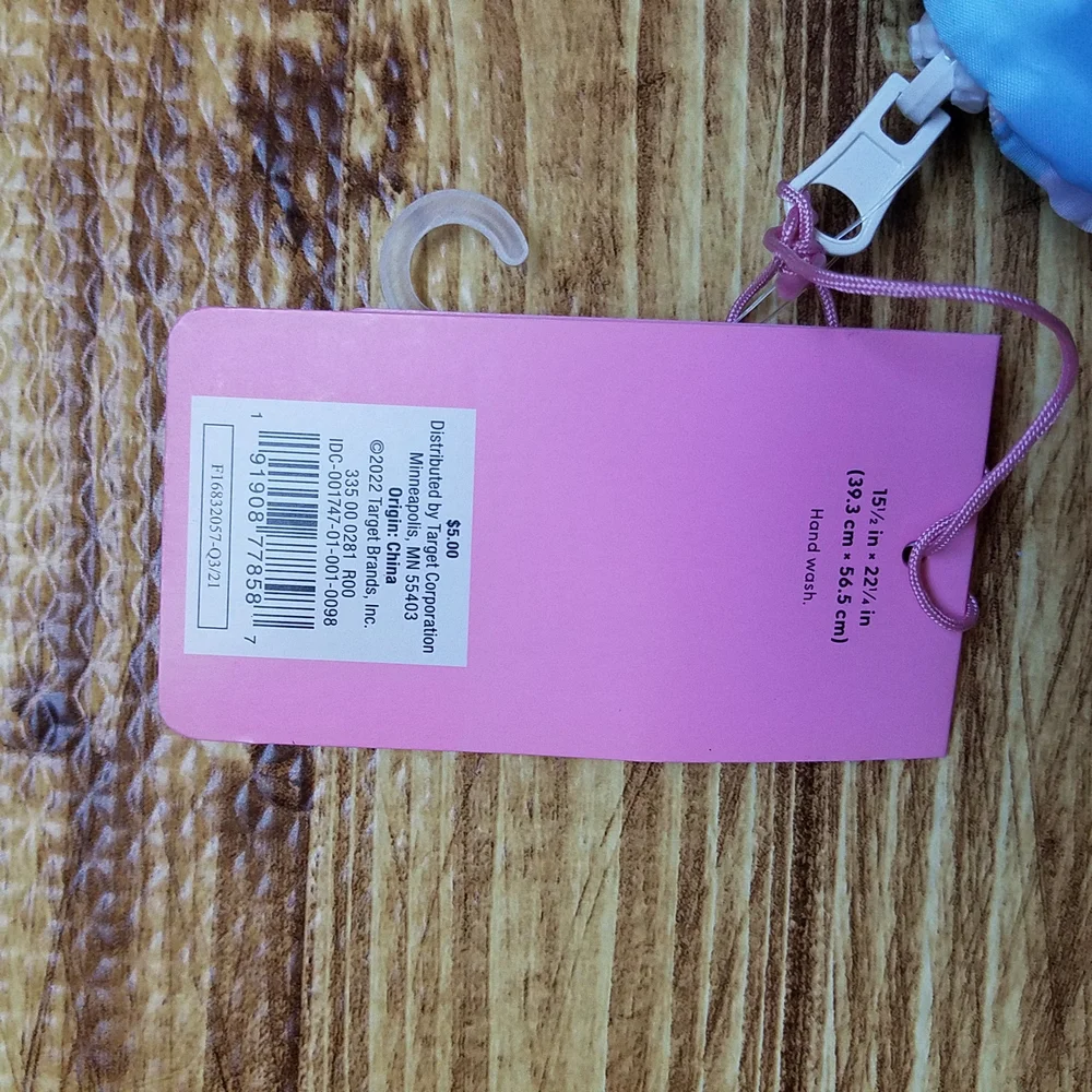 NWT Stoney Clover Lane x Target Blue Striped Reusable Tote Bag Foldable